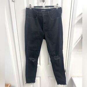 Banana Republic Black Skinny Jeans (distressed/frayed) - Size 30